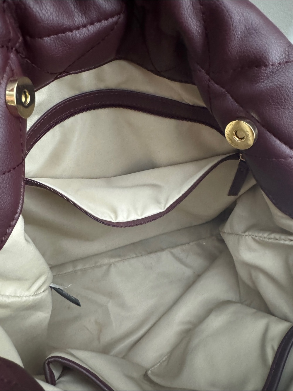 INC Kyliee Quilted Faux Leather Plum Wine Large Shoulder Bag - Picture 9 of 9